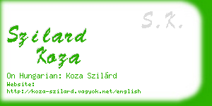szilard koza business card